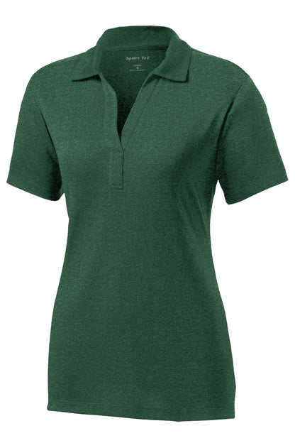 Front View of Forest Grn Htr Sport-Tek Women's Heather Contender Polo. LST660