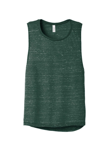 Front View of Forest Marble BELLA+CANVAS Women's Flowy Scoop Muscle Tank. BC8803