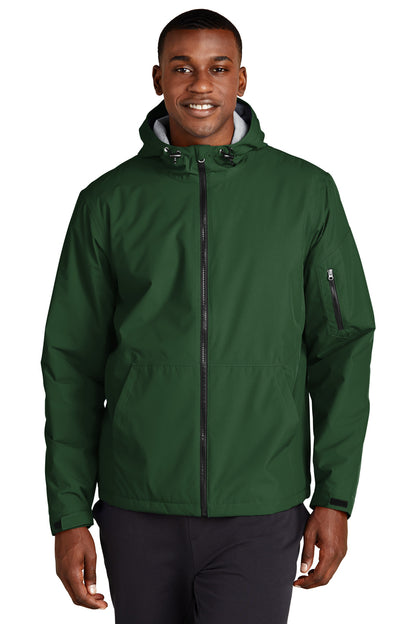 Front View of ForestGrn Sport-Tek Waterproof Insulated Jacket JST56