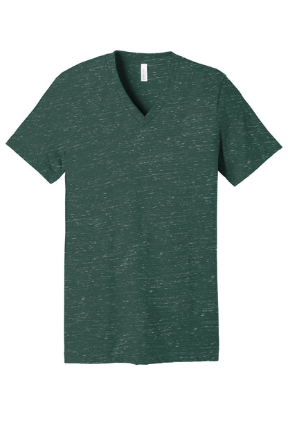 Front View of ForestMrbl BELLA+CANVAS Unisex Textured Jersey V-Neck Tee BC3655