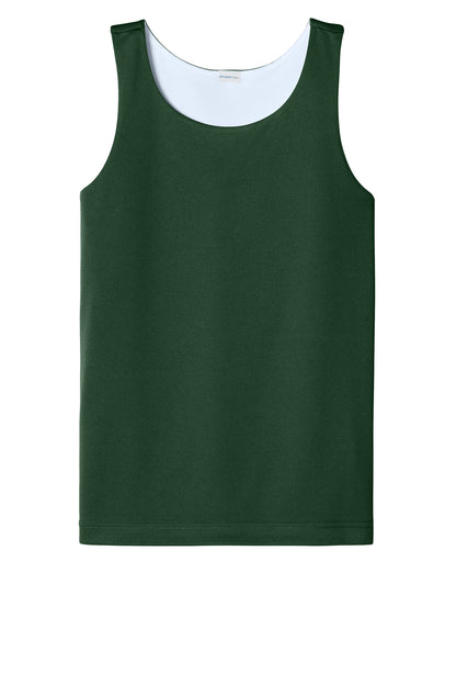 Front View of FrGn/White Sport-Tek Youth PosiCharge Competitor Rev Tank YST551