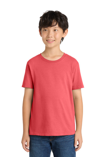 Front View of FruitPunch Port & Company Youth Beach Wash Garment-Dyed Tee. PC099Y