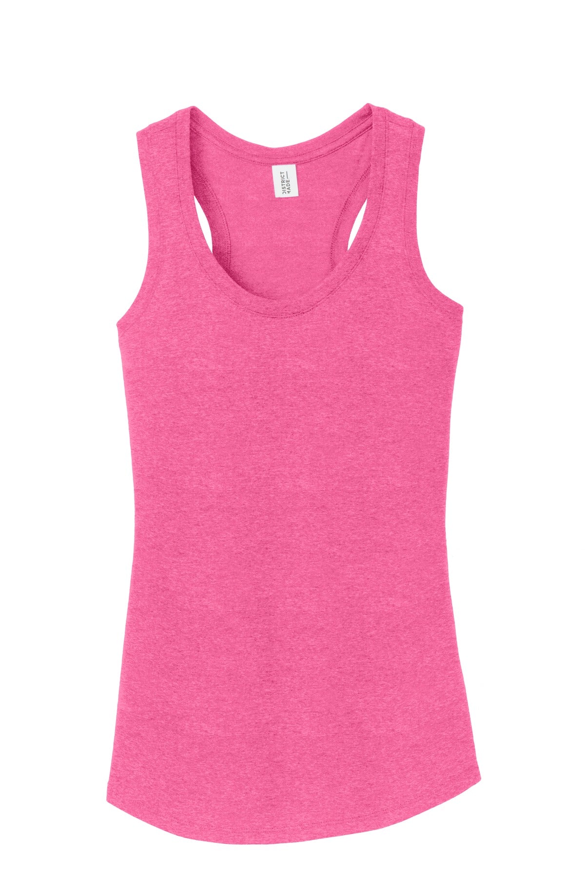 Front View of Fuchsia Frost District Women's Perfect Tri Racerback Tank. DM138L