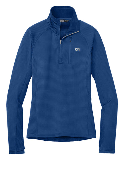 Front View of GalaxyBlue LIMITED EDITION Outdoor Research Women's Tech Grid 1/4-Zip Fleece OR322263