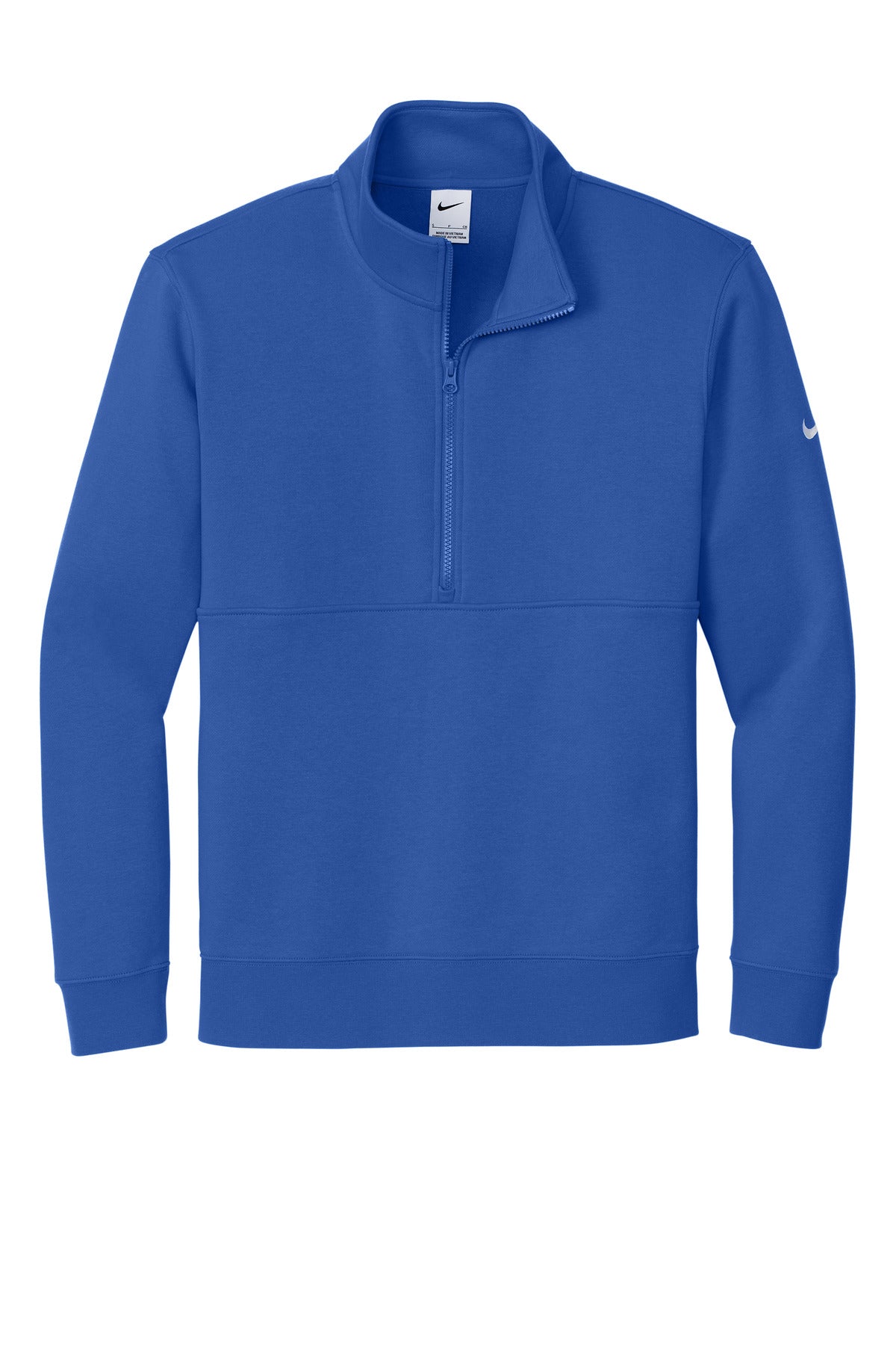 Front View of GameRoyal Nike Club Fleece Sleeve Swoosh 1/2-Zip NKDX6718