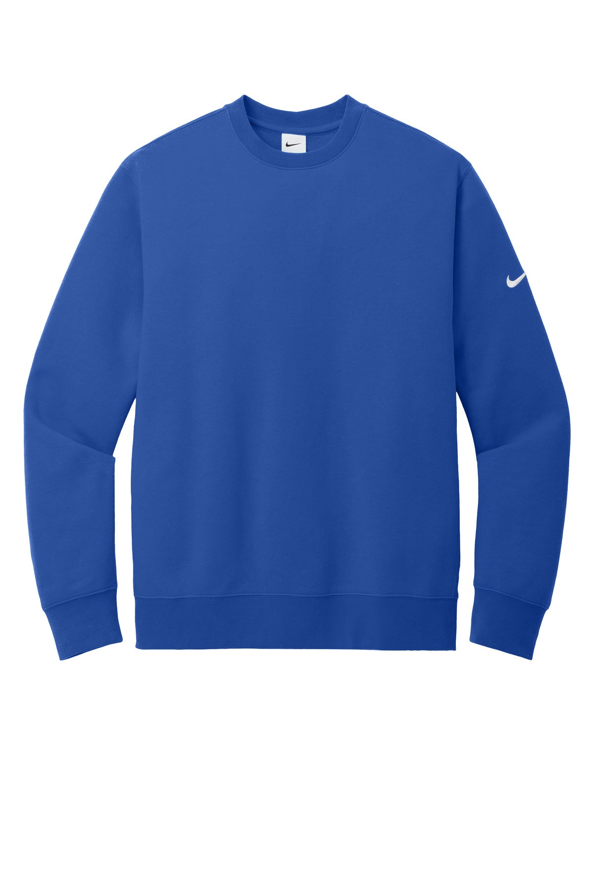 Front View of GameRoyal Nike Club Fleece Sleeve Swoosh Crew NKFD9863