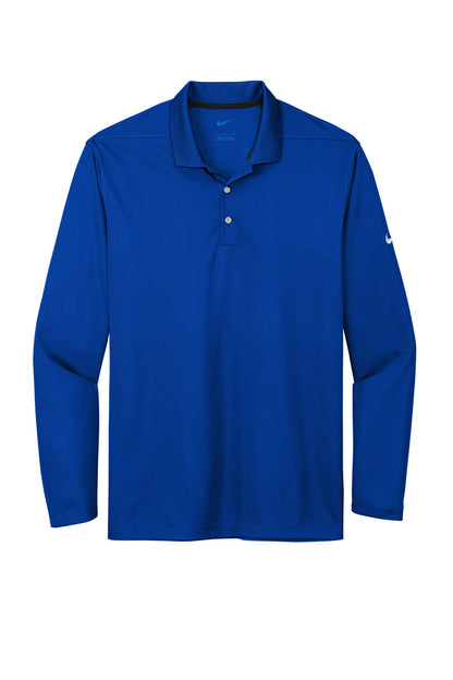 Front View of GameRoyal Nike Dri-FIT Micro Pique 2.0 Long Sleeve Polo NKDC2104