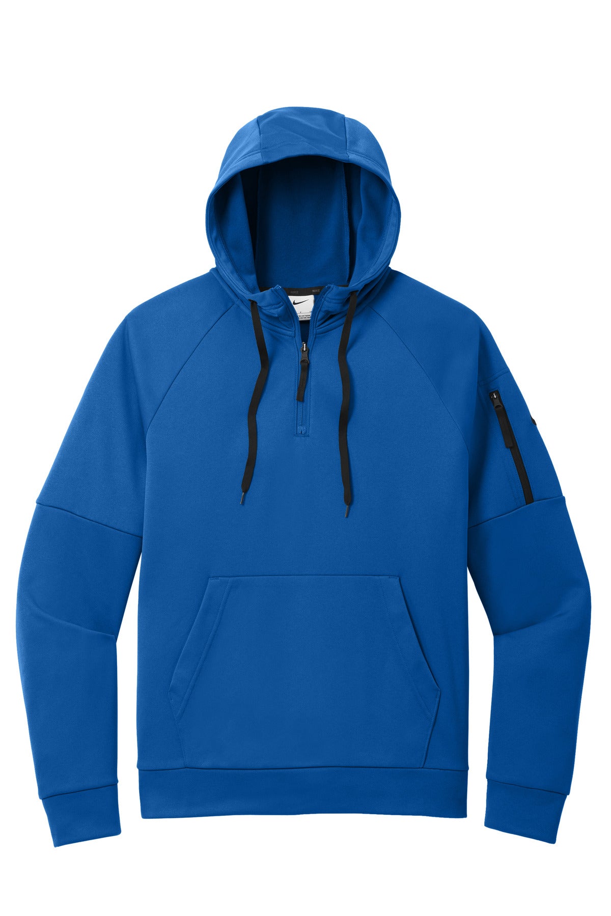 Front View of GameRoyal Nike Therma-FIT Pocket 1/4-Zip Fleece Hoodie NKFD9742