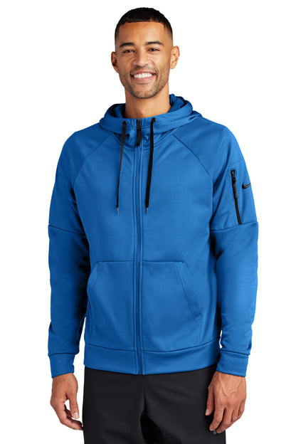 Front View of GameRoyal Nike Therma-FIT Pocket Full-Zip Fleece Hoodie NKFD9859