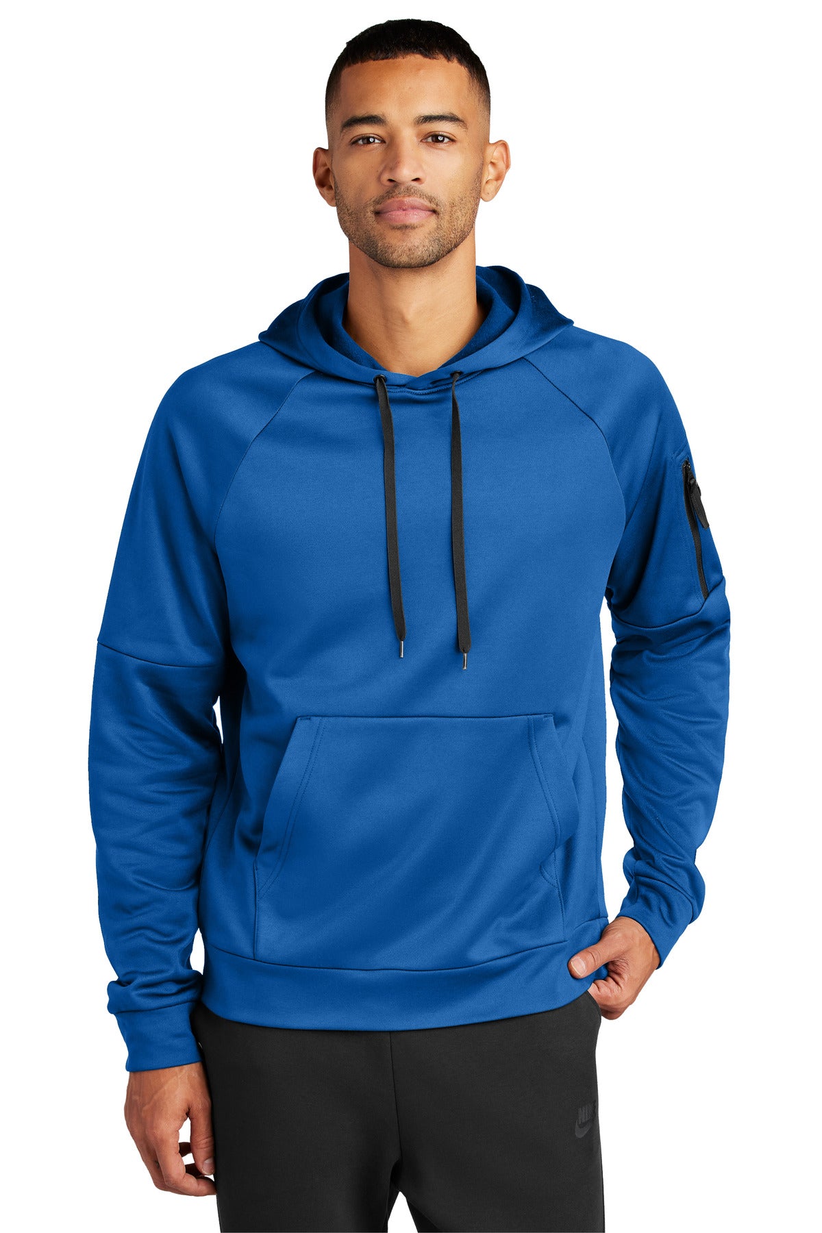Front View of GameRoyal Nike Therma-FIT Pocket Pullover Fleece Hoodie NKFD9735