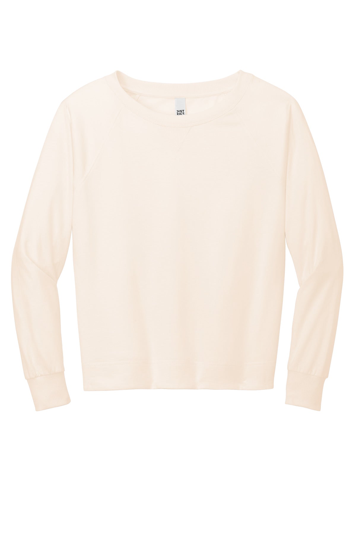 Front View of Gardenia District Women's Featherweight French Terry Long Sleeve Crewneck DT672