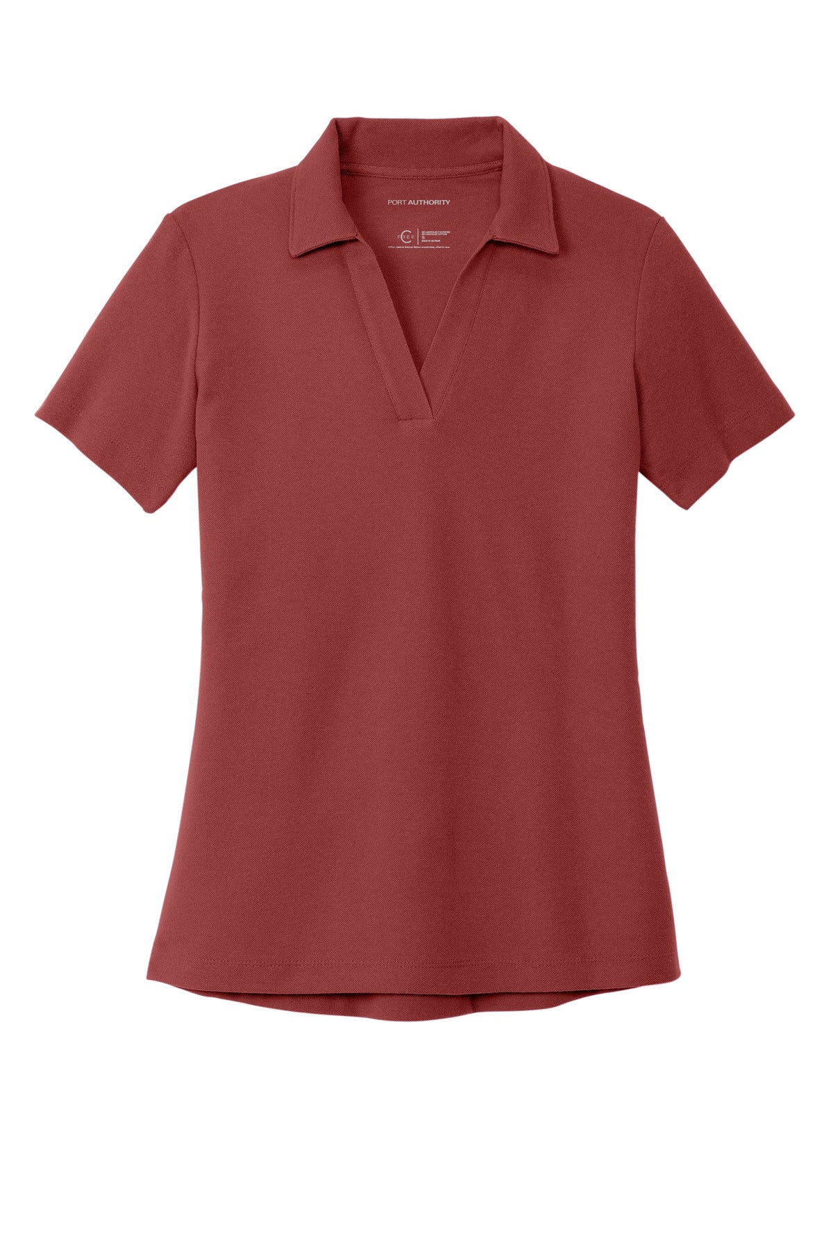 Front View of Garnet Port Authority Women's C-FREE Cotton Blend Pique Polo LK867
