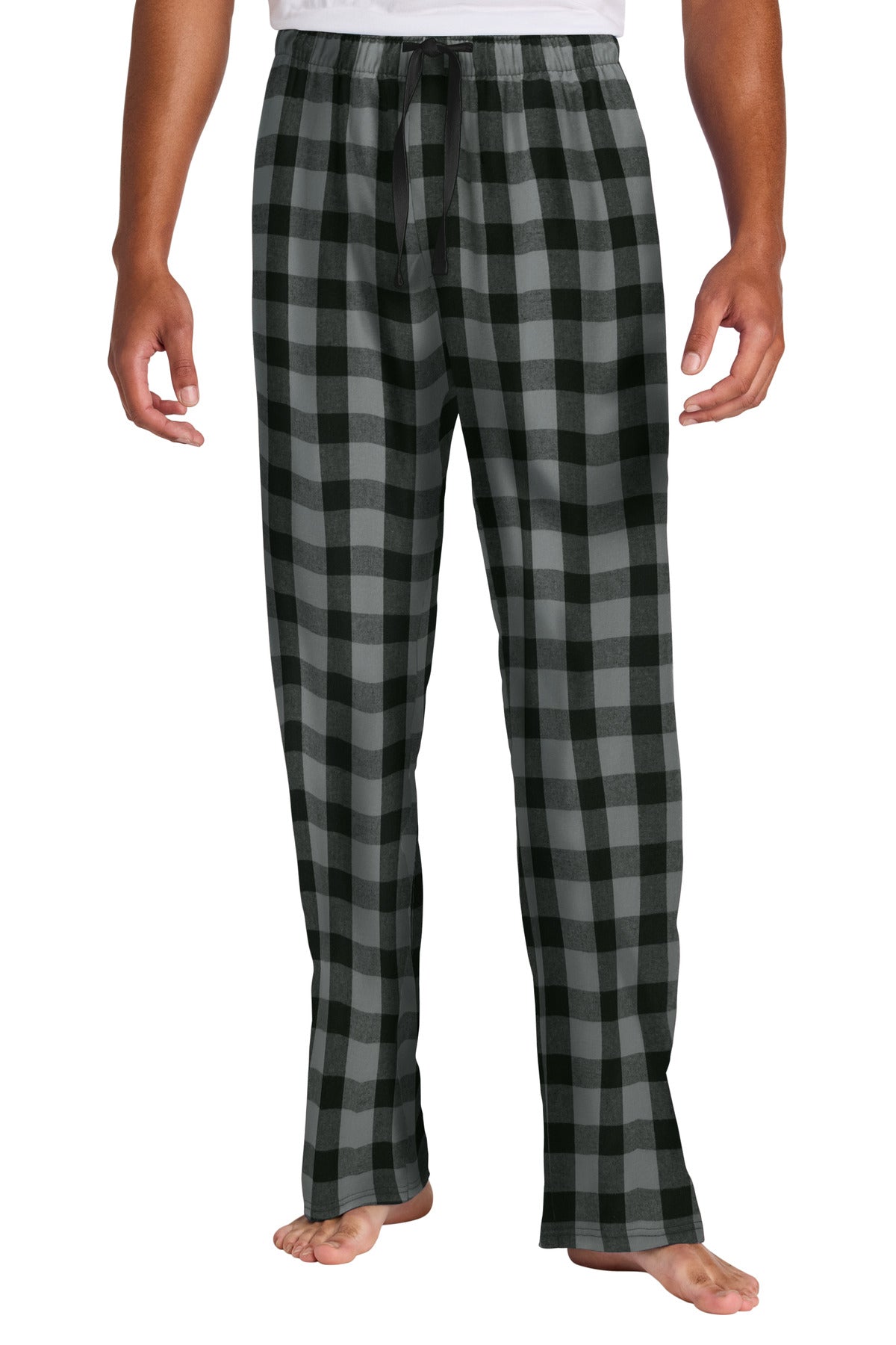 Front View of G/BkBfflCk District Flannel Plaid Pant. DT1800