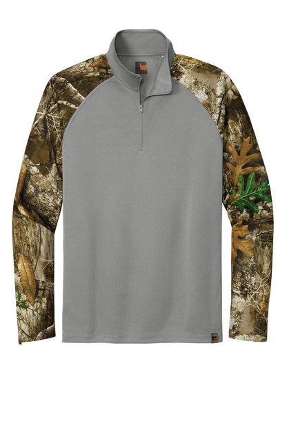 Front View of GConH/RTEd Russell Outdoors Realtree Colorblock Performance 1/4-Zip RU152