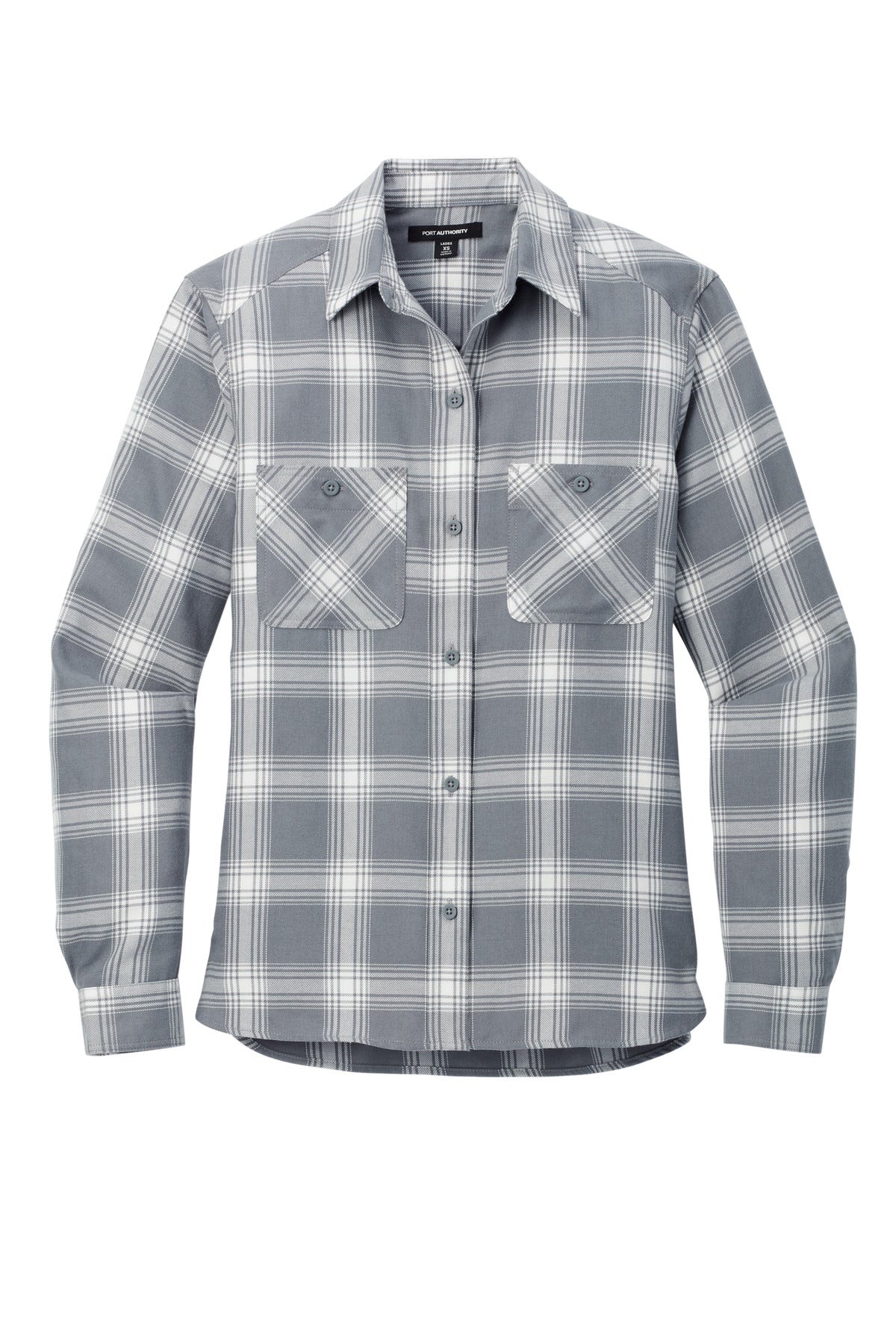 Front View of G/CrOpnPld Port Authority Women's Plaid Flannel Shirt LW669