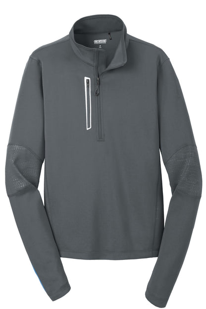 Front View of Gear Grey OGIO Fulcrum 1/4-Zip. OE701