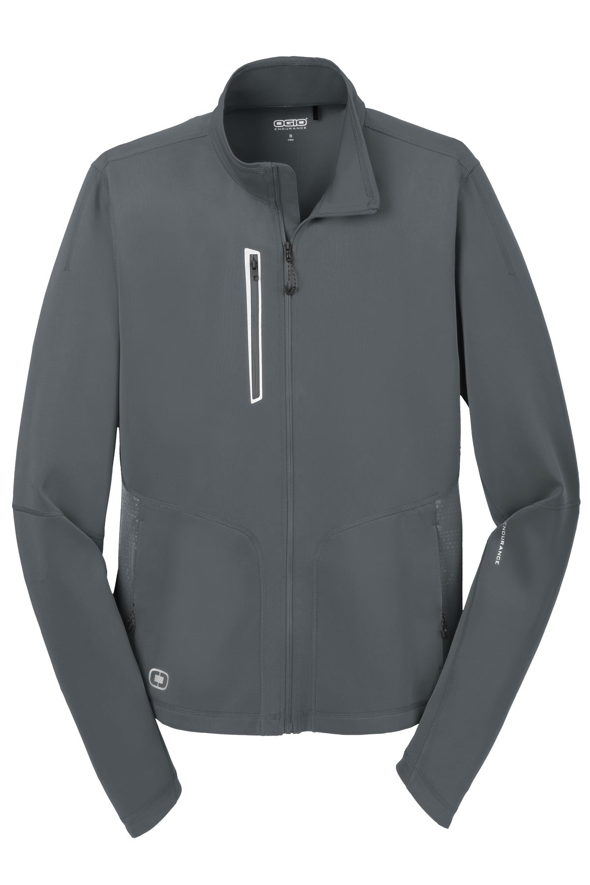 Front View of Gear Grey OGIO Fulcrum Full-Zip. OE700