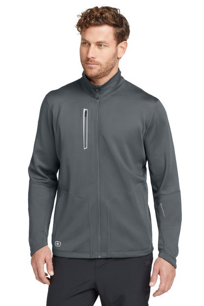 Front View of Gear Grey OGIO Fulcrum Full-Zip. OE700