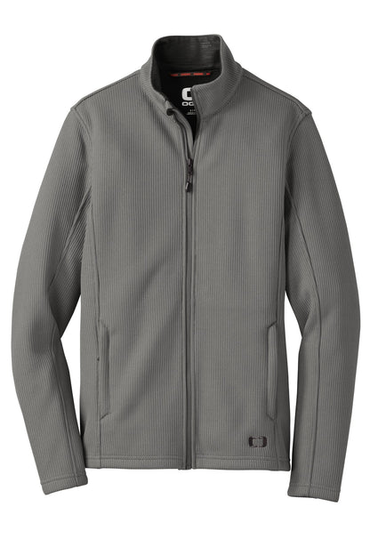 Front View of Gear Grey OGIO Grit Fleece Jacket. OG727