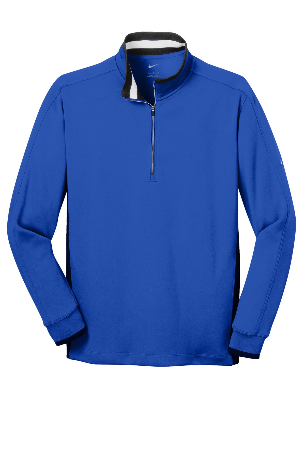 Front View of Gm Ryl/Blk/Wht Nike Dri-FIT 1/2-Zip Cover-Up. 578673