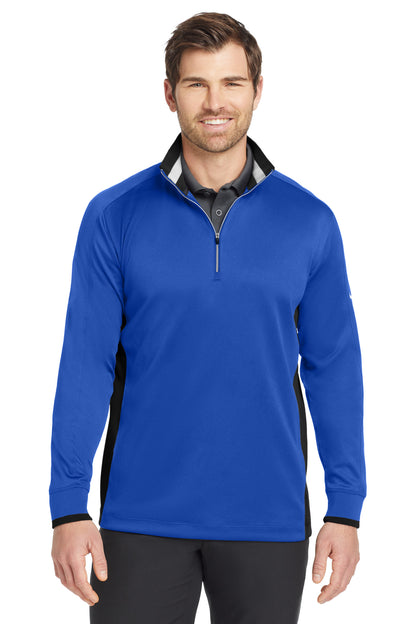 Front View of Gm Ryl/Blk/Wht Nike Dri-FIT 1/2-Zip Cover-Up. 578673