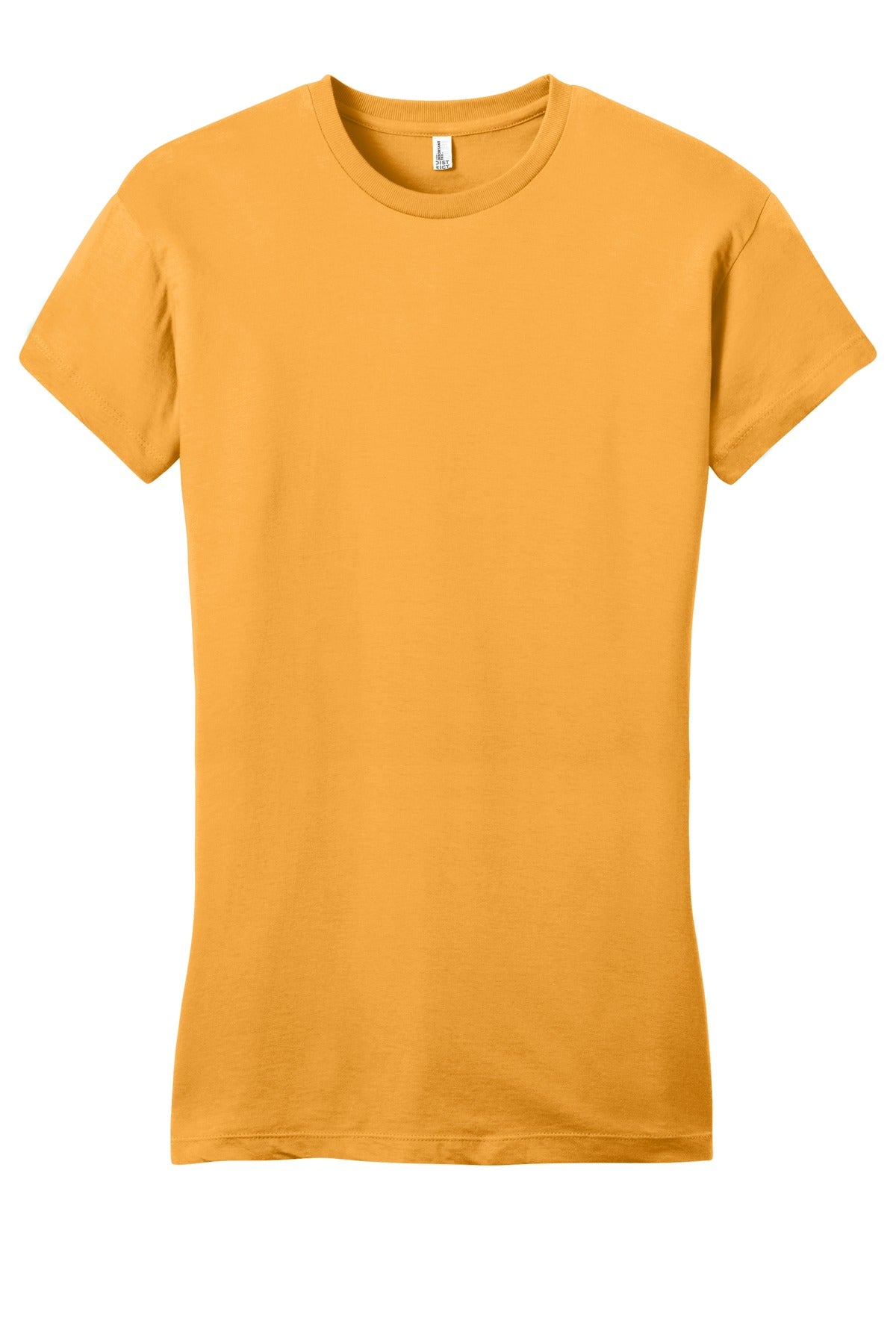 Front View of Gold District Women's Fitted Very Important Tee . DT6001