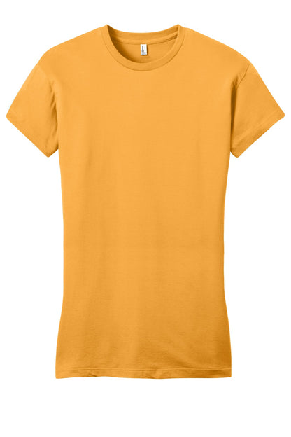 Front View of Gold District Women's Fitted Very Important Tee . DT6001