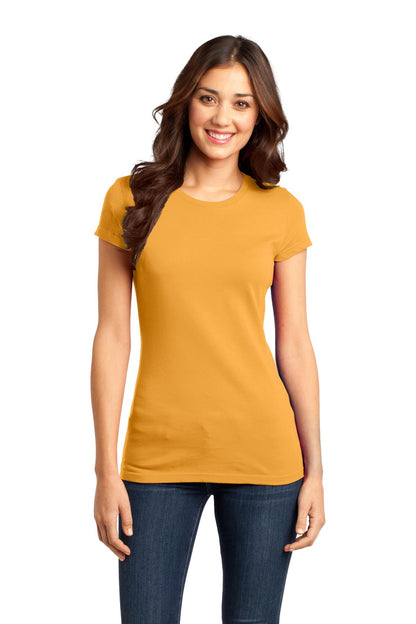 Front View of Gold District Women's Fitted Very Important Tee . DT6001