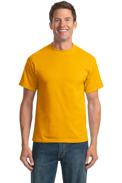 Front View of Gold Port & Company Tall Core Blend Tee. PC55T