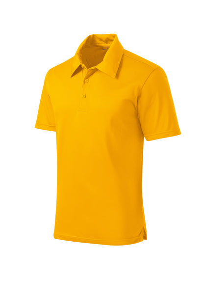 Front View of Gold Sport-Tek PosiCharge Active Textured Polo. ST690