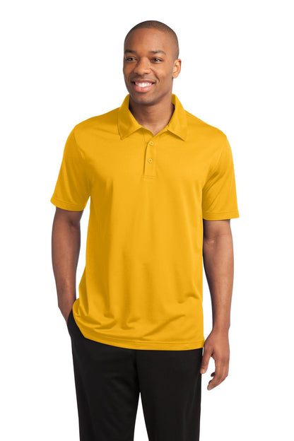 Front View of Gold Sport-Tek PosiCharge Active Textured Polo. ST690