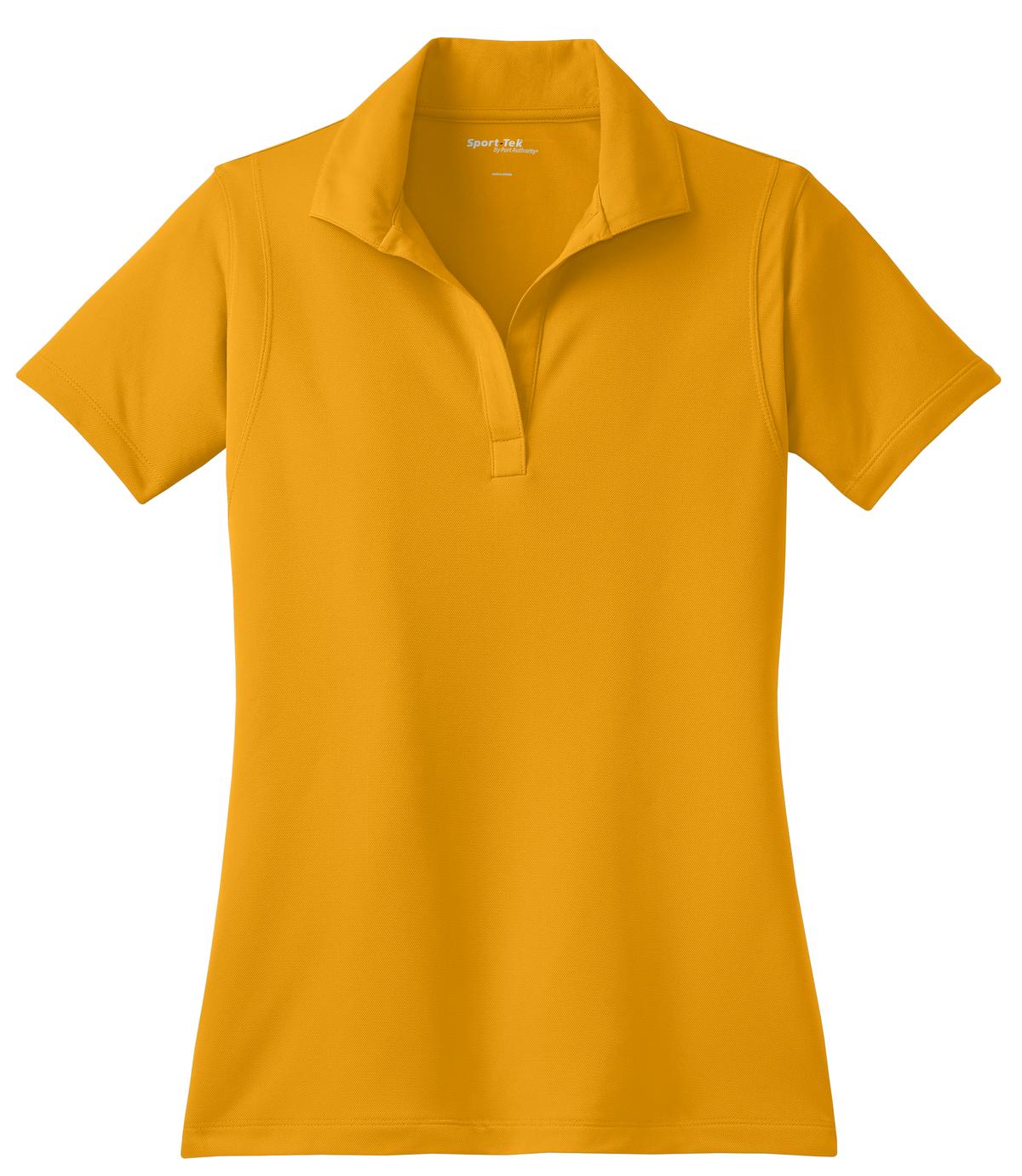 Front View of Gold Sport-Tek Women's Micropique Sport-Wick Polo. LST650
