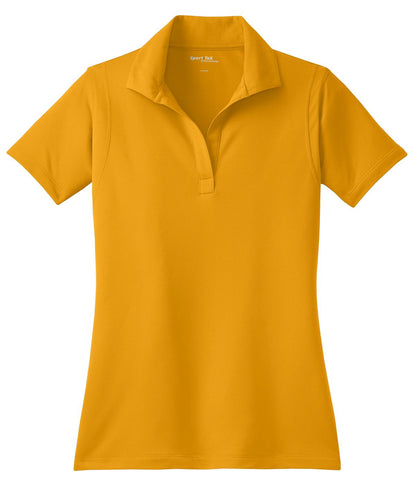Front View of Gold Sport-Tek Women's Micropique Sport-Wick Polo. LST650