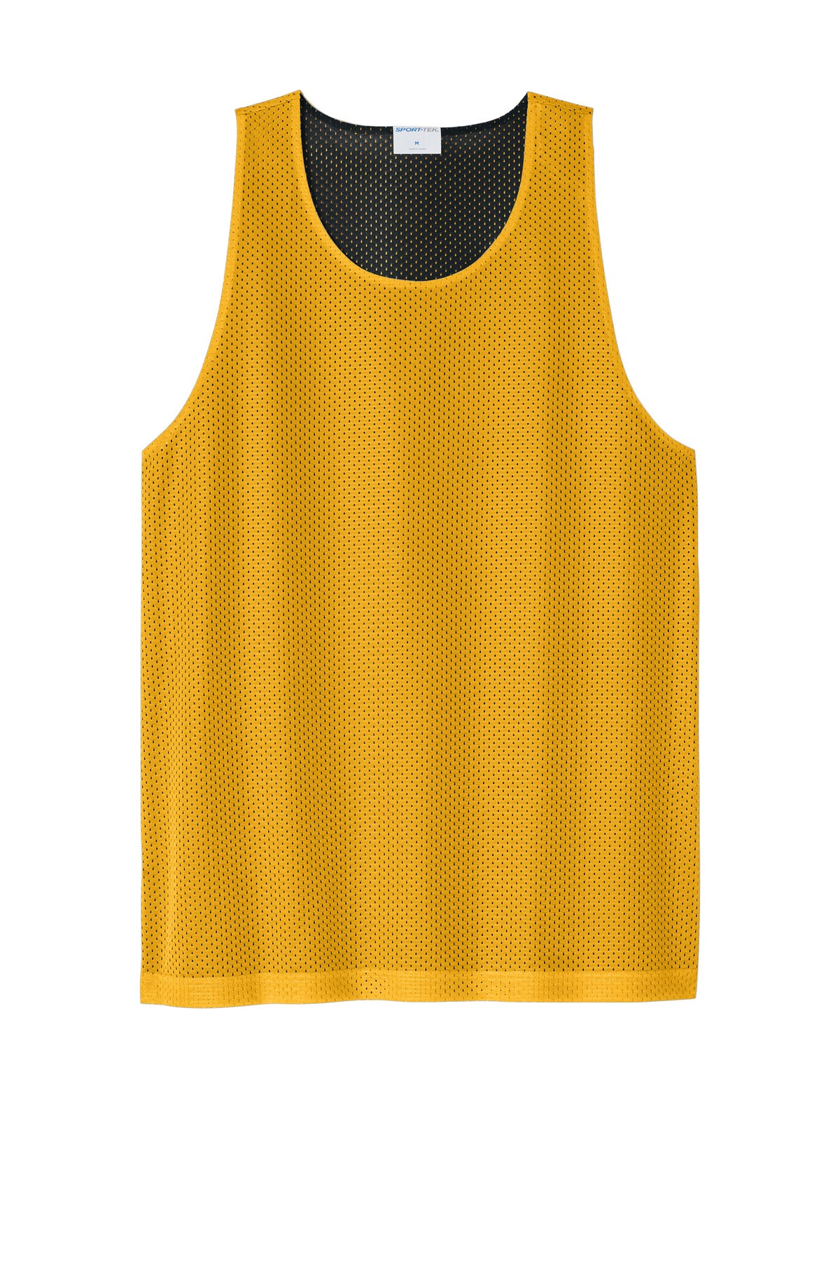 Front View of Gold/Black Sport-Tek PosiCharge Reversible Mesh Tank ST5000