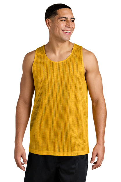 Front View of Gold/Black Sport-Tek PosiCharge Reversible Mesh Tank ST5000