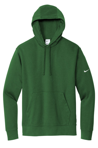 Front View of GorgeGreen Nike Club Fleece Sleeve Swoosh Pullover Hoodie NKDR1499