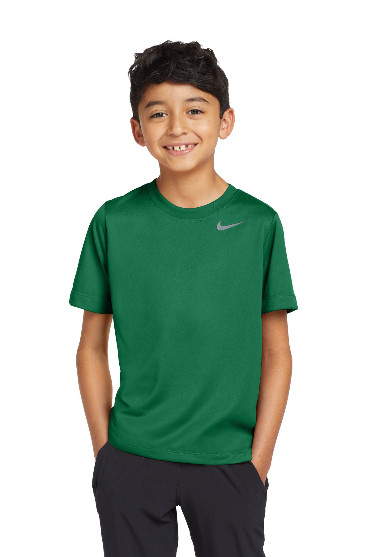Front View of GorgeGreen Nike Youth Team rLegend Tee DV7317