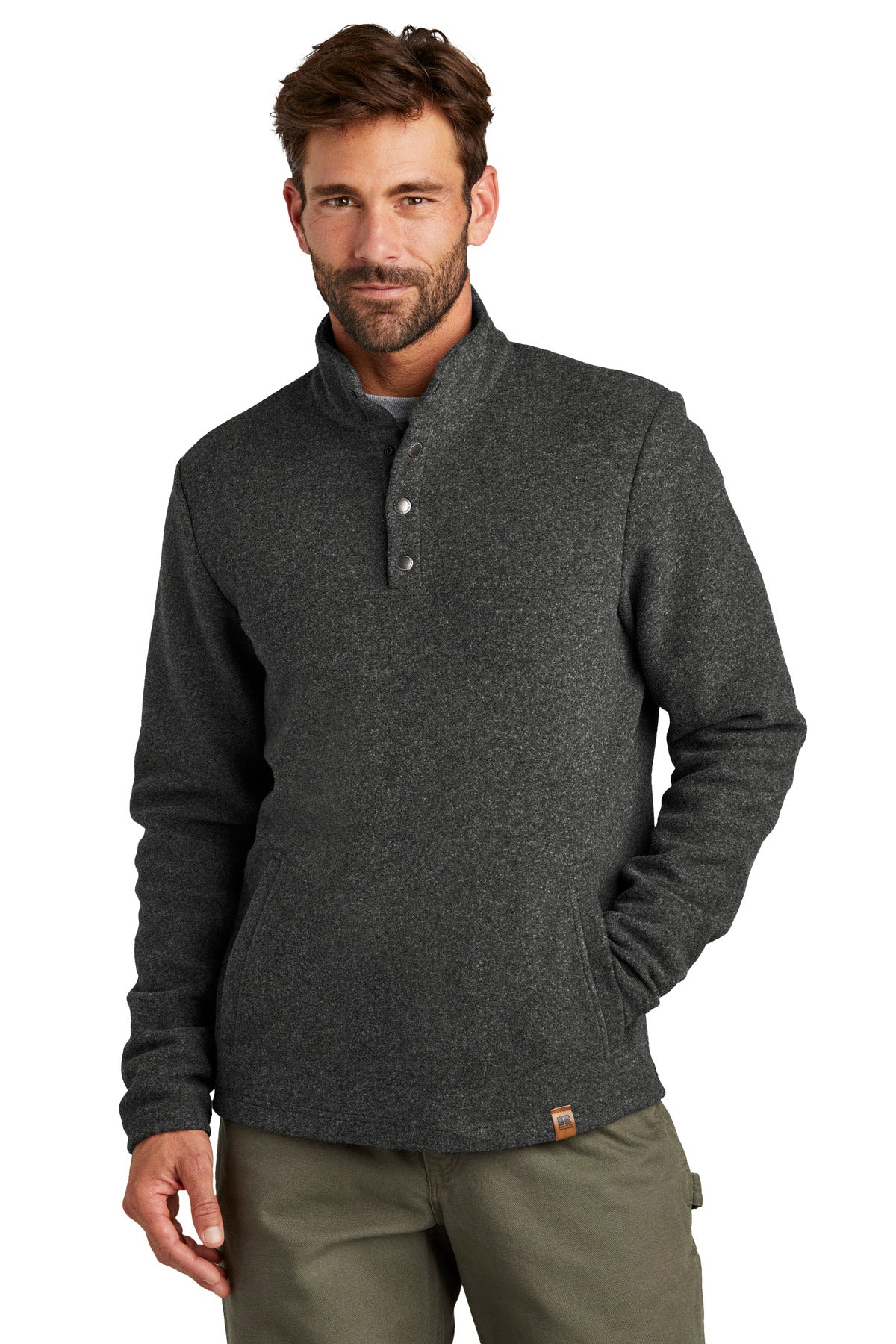 Front View of GphHeather Russell Outdoors Basin Snap Pullover RU551 RU551