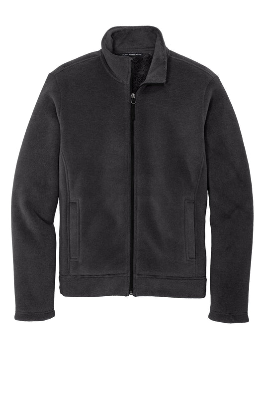 Front View of Graph/Dp Black Port Authority Ultra Warm Brushed Fleece Jacket. F211