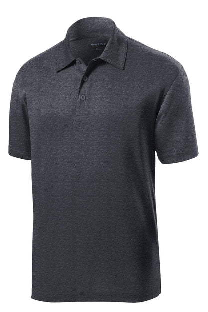 Front View of Graphite Hthr Sport-Tek Heather Contender Polo. ST660