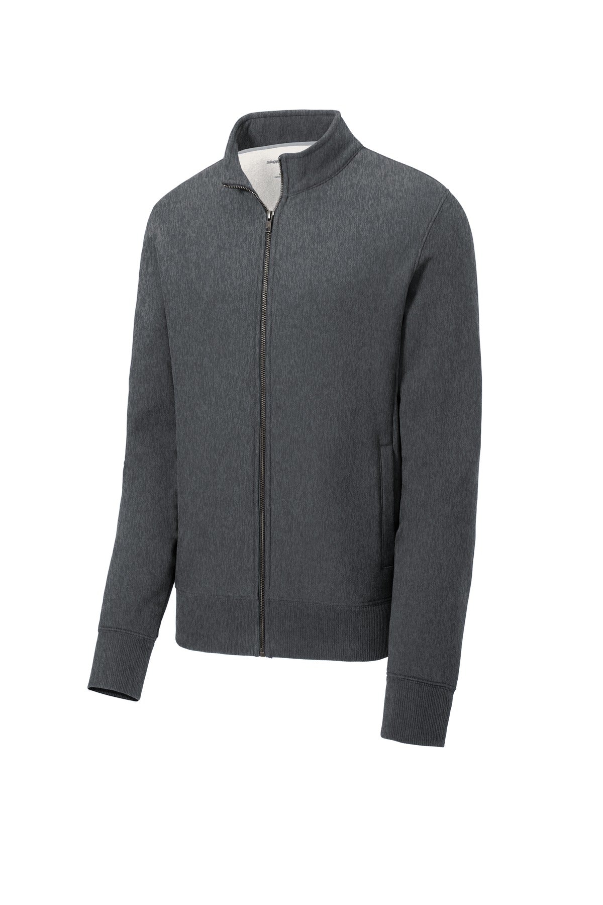Front View of Graphite Hthr Sport-Tek Super Heavyweight Full-Zip Sweatshirt ST284