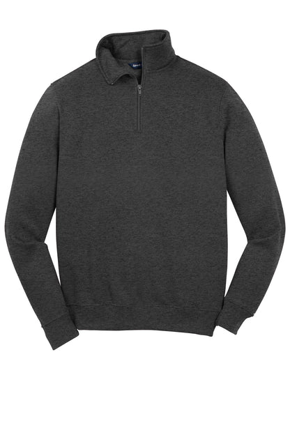 Front View of Graphite Hthr Sport-Tek Tall 1/4-Zip Sweatshirt. TST253