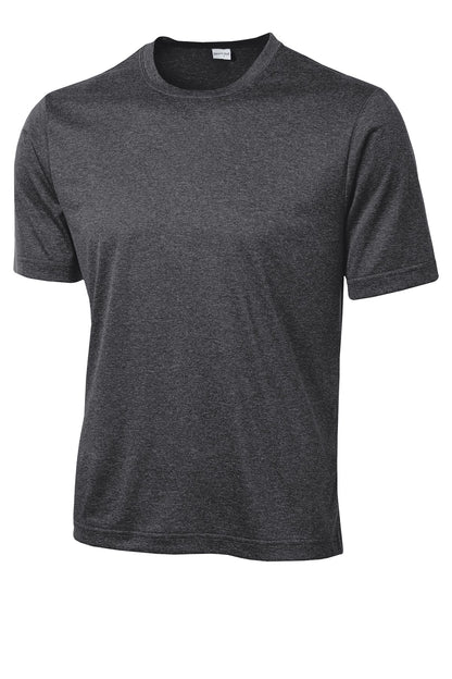 Front View of Graphite Hthr Sport-Tek Tall Heather Contender Tee. TST360