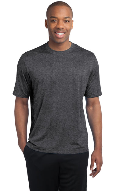 Front View of Graphite Hthr Sport-Tek Tall Heather Contender Tee. TST360