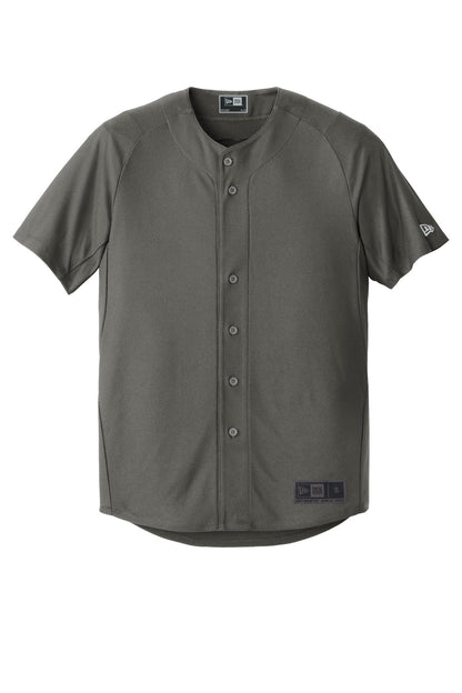 Front View of Graphite New Era Diamond Era Full-Button Jersey. NEA220