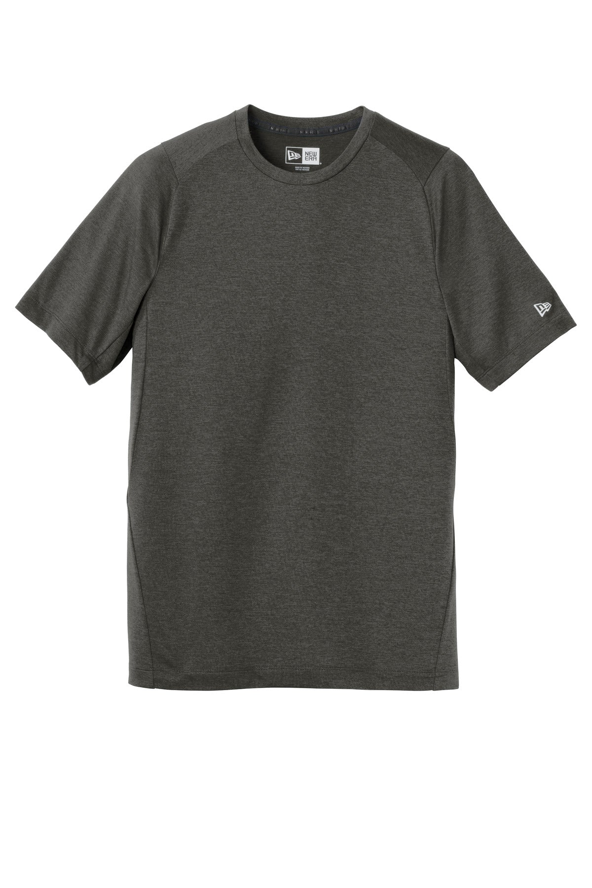 Front View of Graphite New Era Series Performance Crew Tee. NEA200