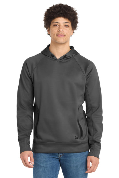 Front View of Graphite New Era Venue Fleece Pullover Hoodie. NEA520