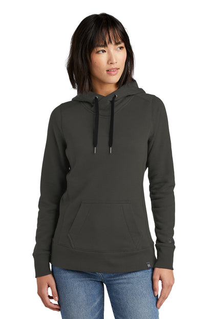Front View of Graphite New Era Women's French Terry Pullover Hoodie. LNEA500