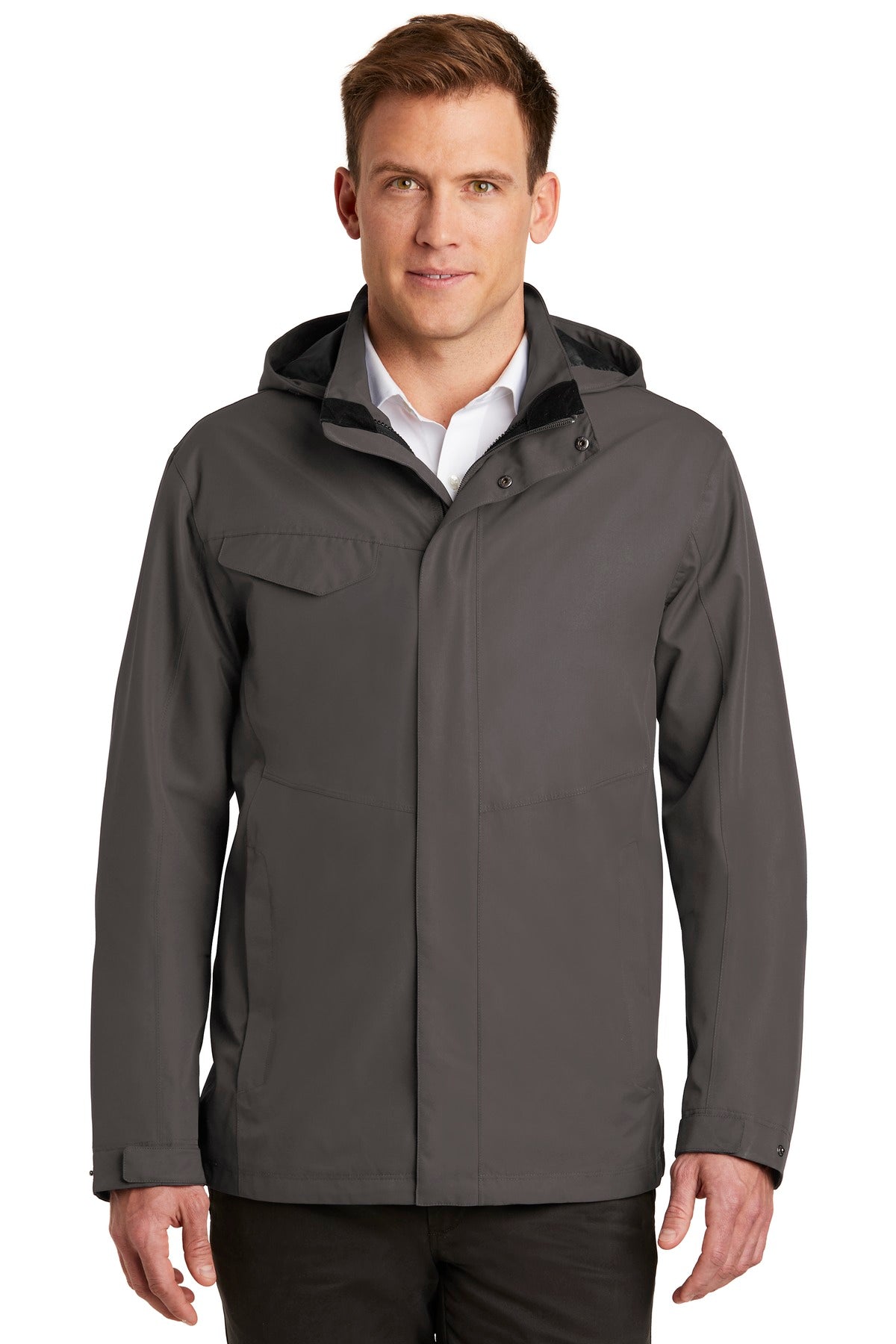 Front View of Graphite Port Authority Collective Outer Shell Jacket. J900