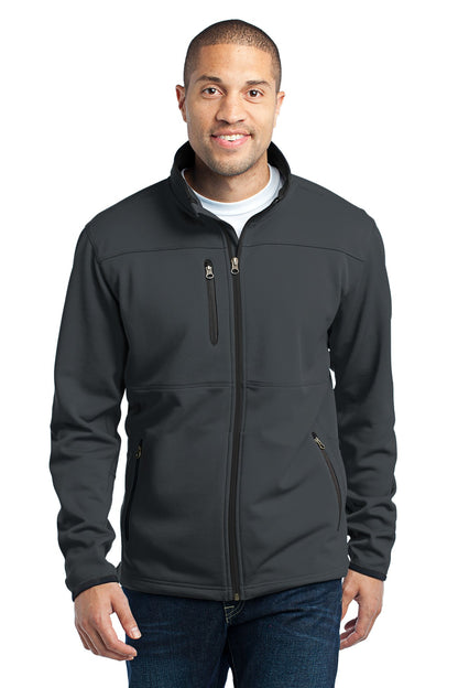 Front View of Graphite Port Authority Pique Fleece Jacket. F222